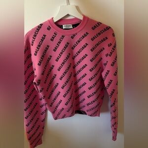 Balenciaga Fuchsia Logo Knitwear